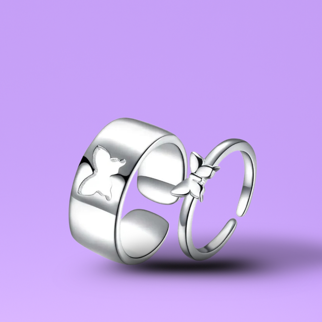 Butterfly Couple Ring Set (2 Pieces)