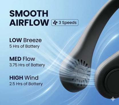 Wearable Neck Fan | Soft Airflow | Outdoor & Travel