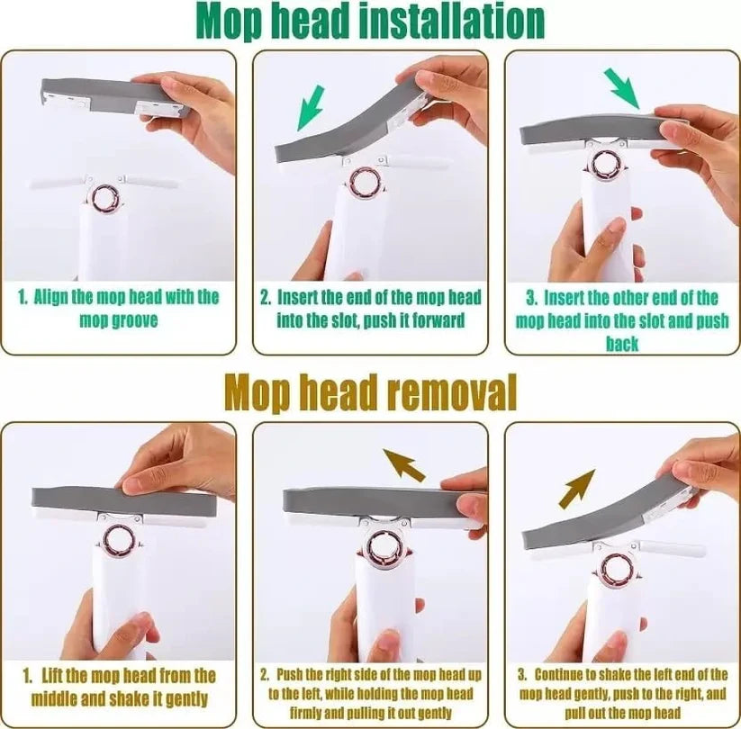 2-in-1 Mop | Self-Squeezing Roller | Lightweight & Space-Saving