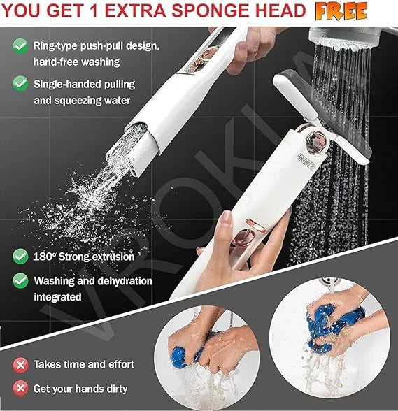 2-in-1 Mop | Self-Squeezing Roller | Lightweight & Space-Saving