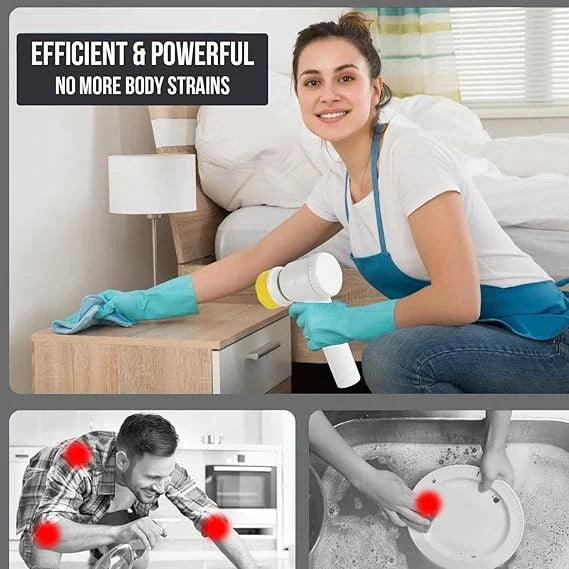 5-in-1 Spin Brush | For Tiles, Corners & More | Daily Cleaning