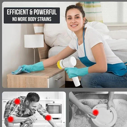 5-in-1 Spin Brush | For Tiles, Corners & More | Daily Cleaning