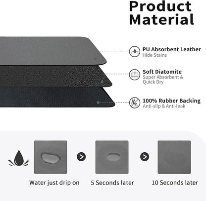 Absorbent Sink Mat | Quick-Dry, Anti-Slip Base | For Wet Counters & Dish Racks