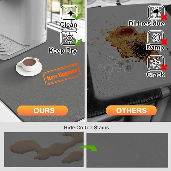 Absorbent Sink Mat | Quick-Dry, Anti-Slip Base | For Wet Counters & Dish Racks