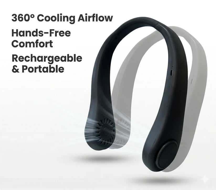 Wearable Neck Fan | Soft Airflow | Outdoor & Travel