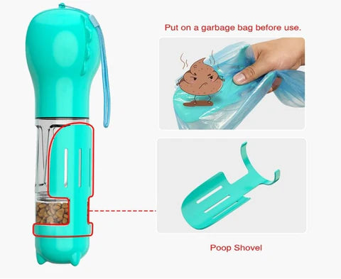 Pet Water Bottle Feeder Bowl Garbage Bag Storage